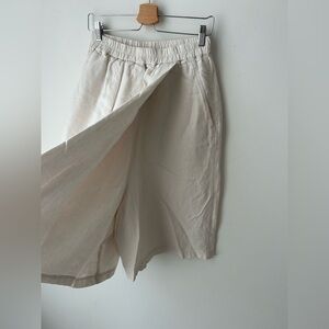 Lagenlook oatmeal natural fabric high waist skort